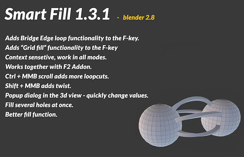 Blender插件-智能填充工具Smart Fill v1.4