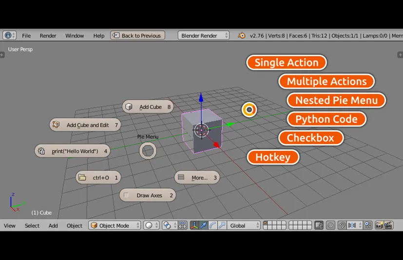 Blender饼菜单自定义插件 Pie Menu Editor V1.18.7