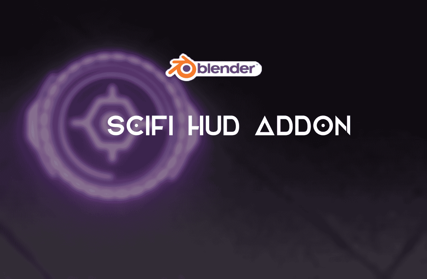 Blender霓虹灯发光元素环境氛围HUD插件 Scifi HUD Addon 1.4