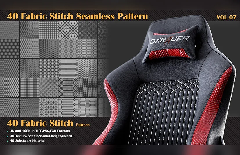 40 种织物无缝图案 – 40 Fabric Stitch Seamless Pattern – VOL 07