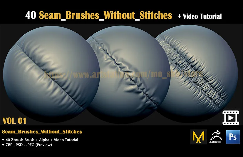 布料笔刷 – Cloth_Brushes + Video Tutorial