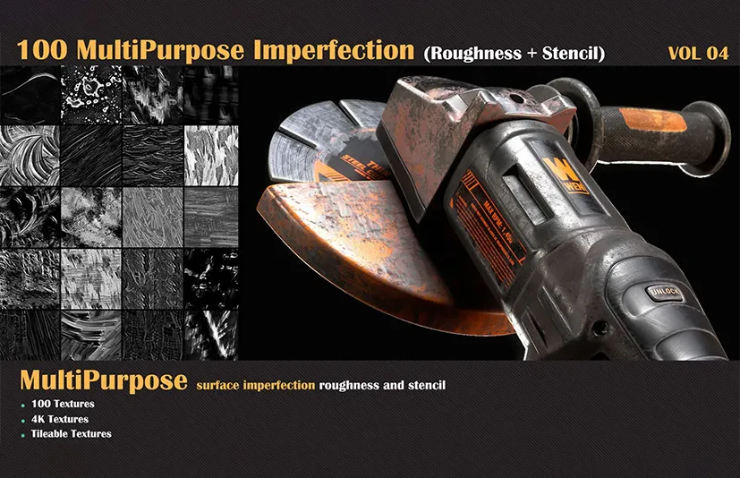 磨损划痕贴图 – 100 MultiPurpose Imperfection – VOL 04