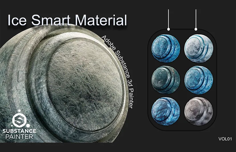 冰智能材质 – Ice Smart Material – Adobe Substance 3D Painter – VOL 01