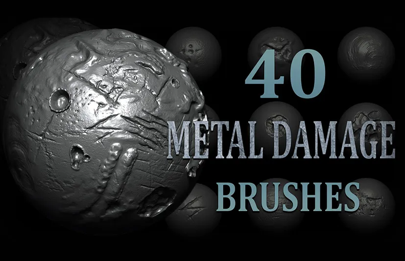 金属破损笔刷 – 40 Metal Damage Brush + Alphas