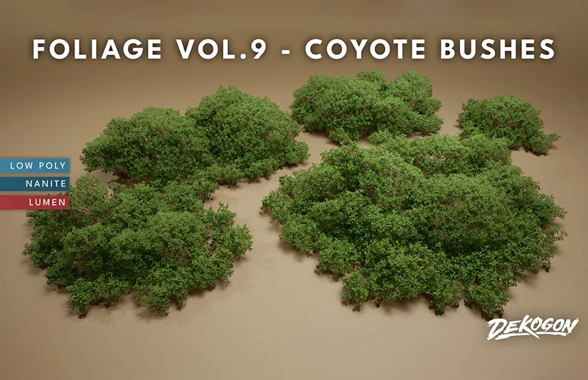 树叶-灌木丛 – Foliage VOL.9 – Coyote Bushes (Nanite and Low Poly)