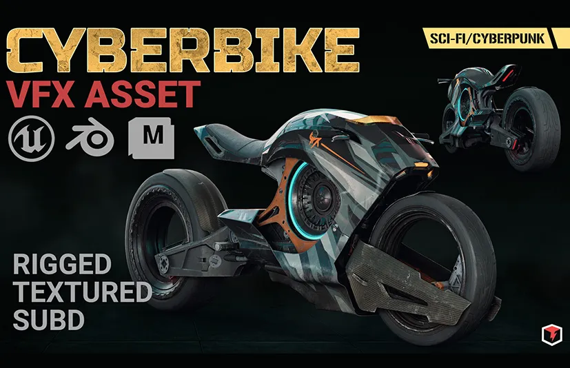 赛博摩托 – Cyberbike (VFX Asset)