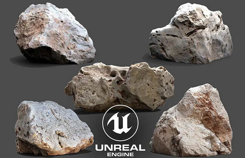 扫描岩石模型 – Photogrammetry 3D Scan Stone Pack VOL 1