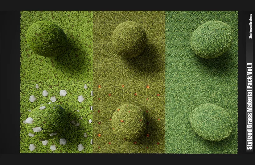 风格化草材质包 – Stylized Grass Material Pack Vol.1